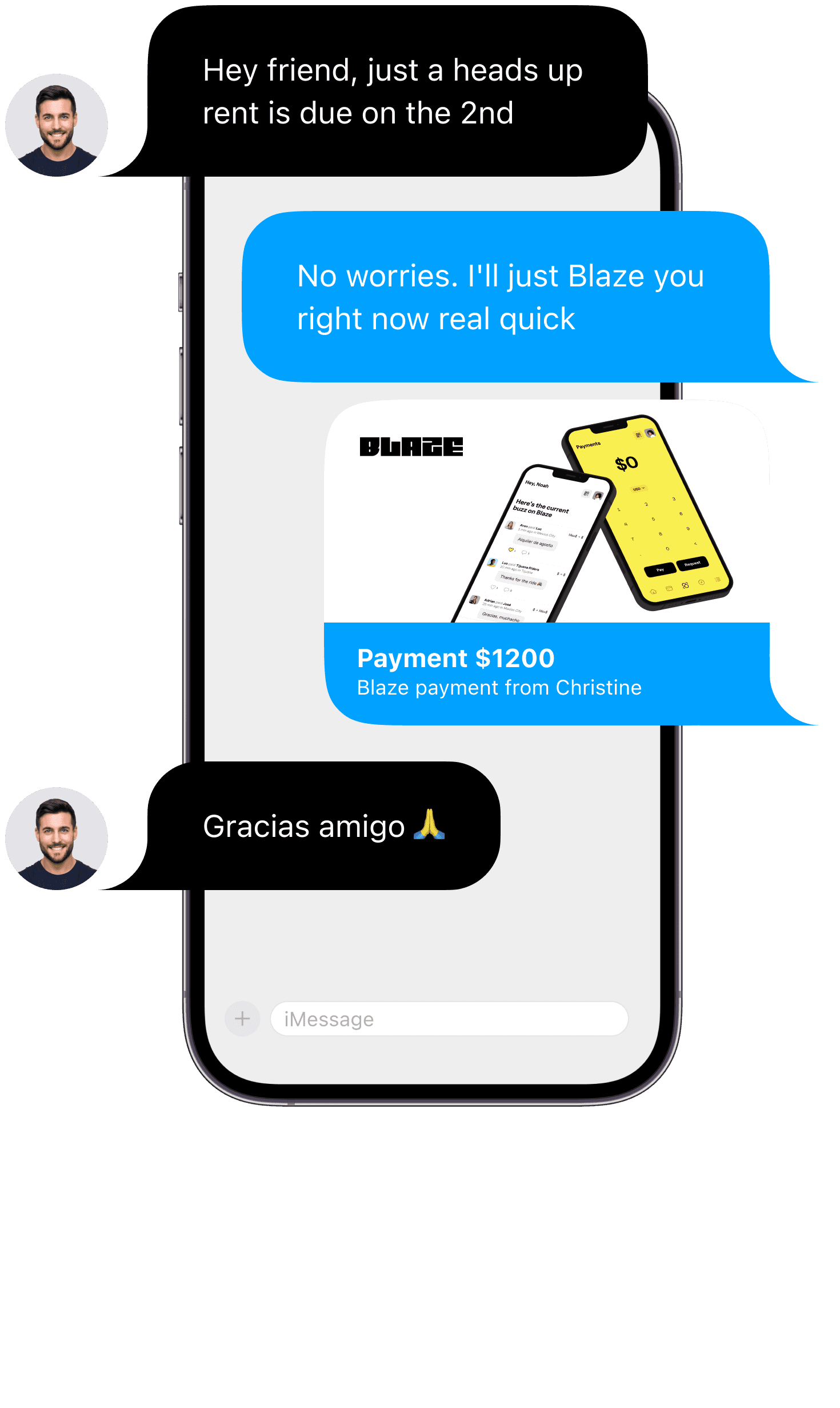 Blaze local rent payment flow